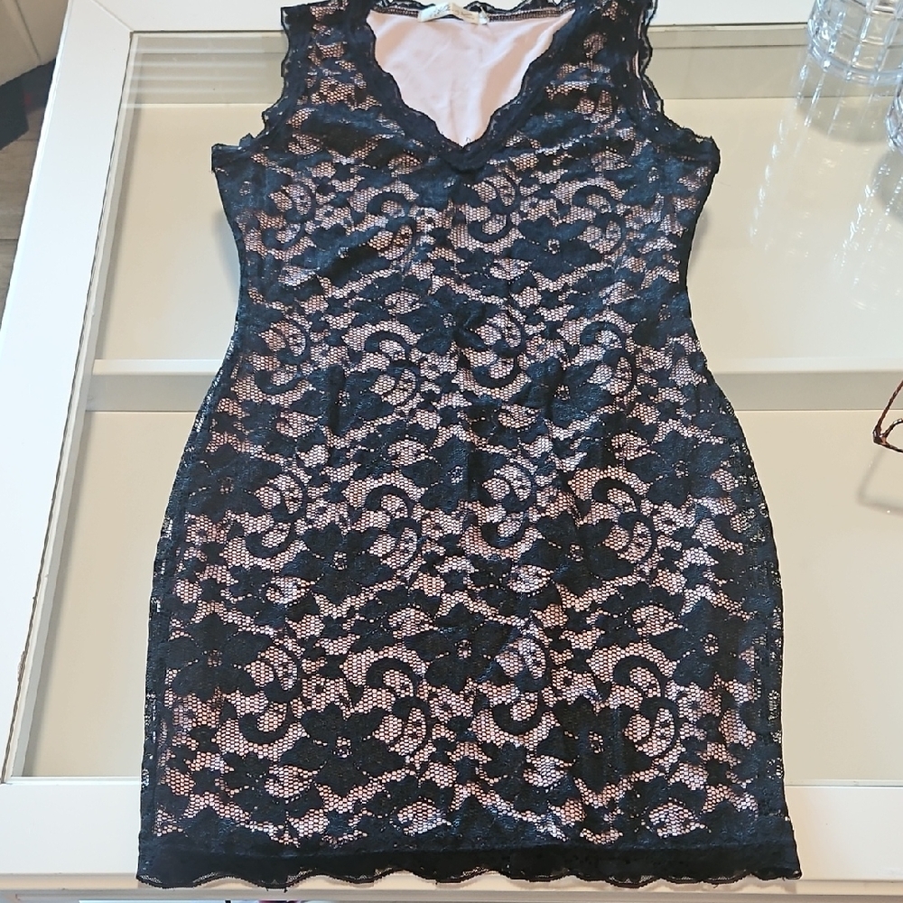 Liberty Love Black and Pink Lace Dress